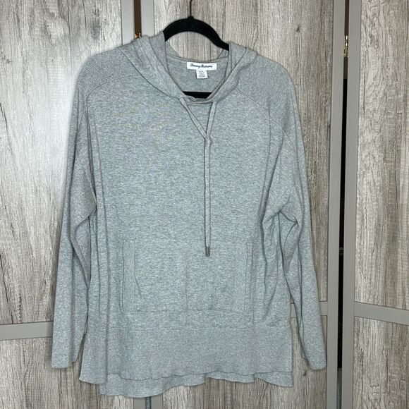 Tommy Bahama eEns Hooded Sweater Small Pullover Gray Color Pockets Preppy Size S - Picture 1 of 6